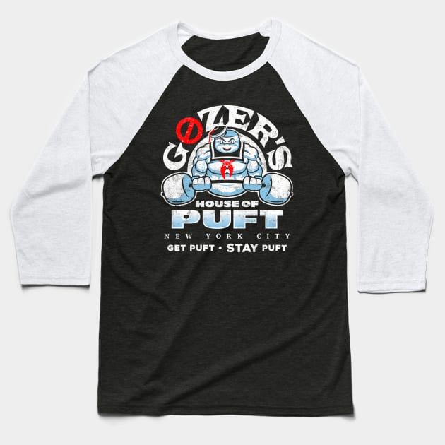 House of Puft Baseball T-Shirt by BiggStankDogg